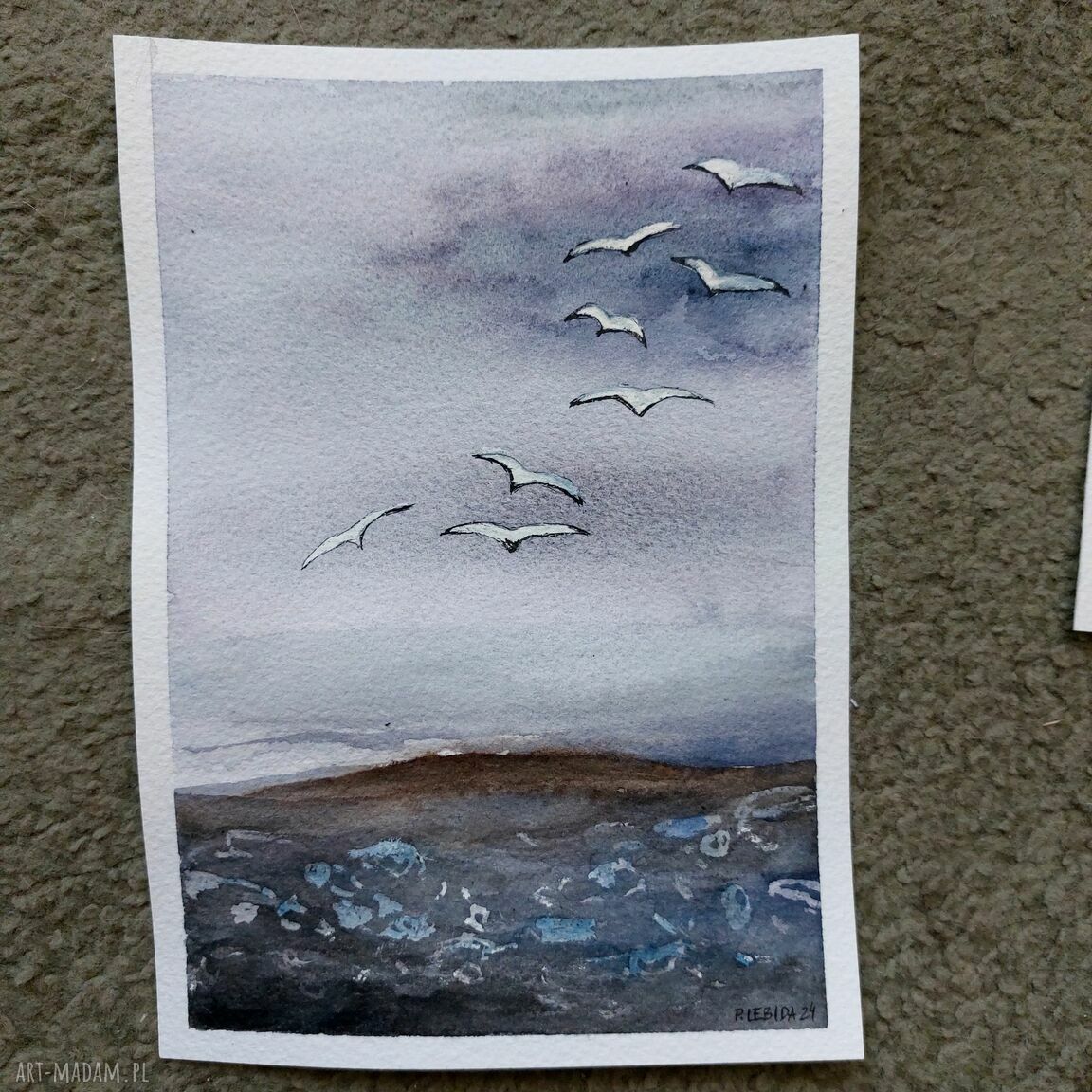 Morze - akwarela formatu A5