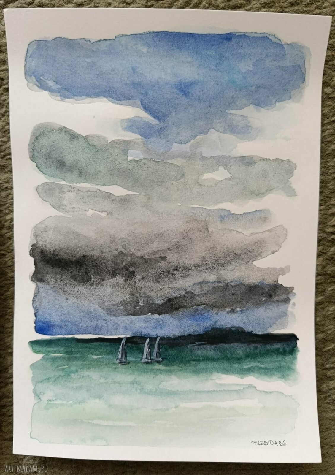 Morze - oryginalna akwarela w formacie A5