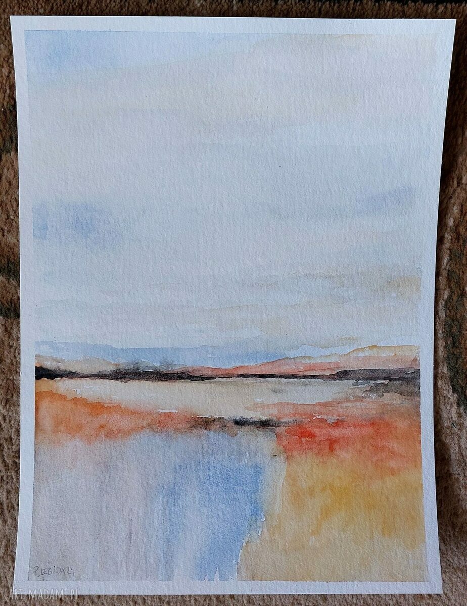 Pejzaż - akwarela ręcznie malowana 32x24 cm