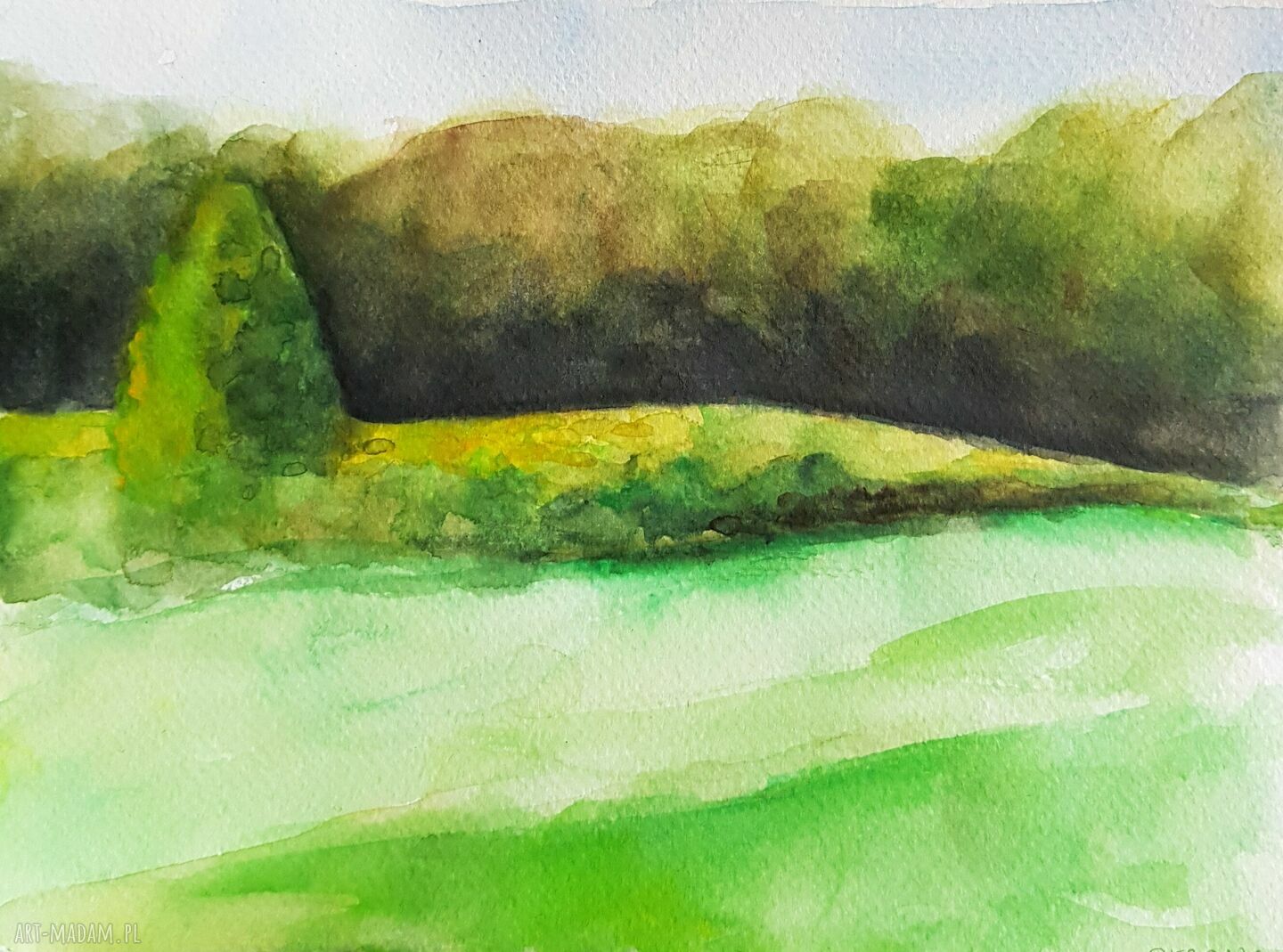 Pejzaż w akwareli 18 x 24 cm