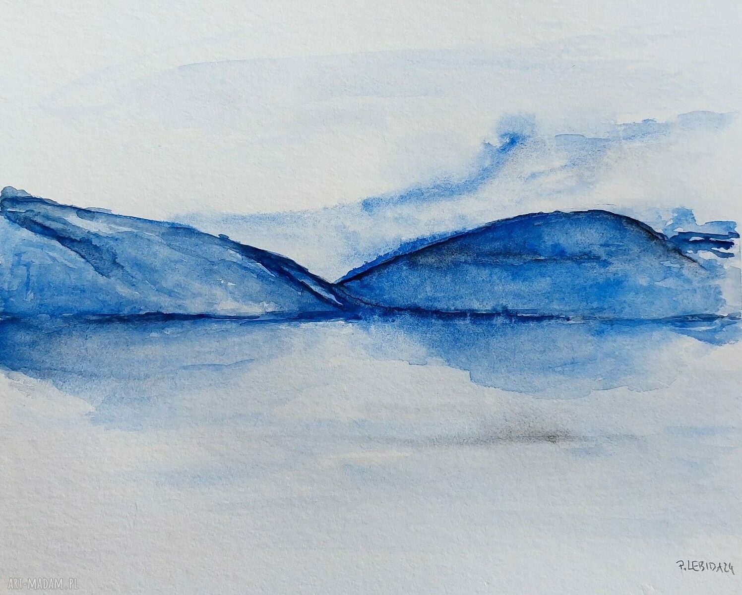 Ręcznie malowany pejzaż w akwareli 24x32 cm
