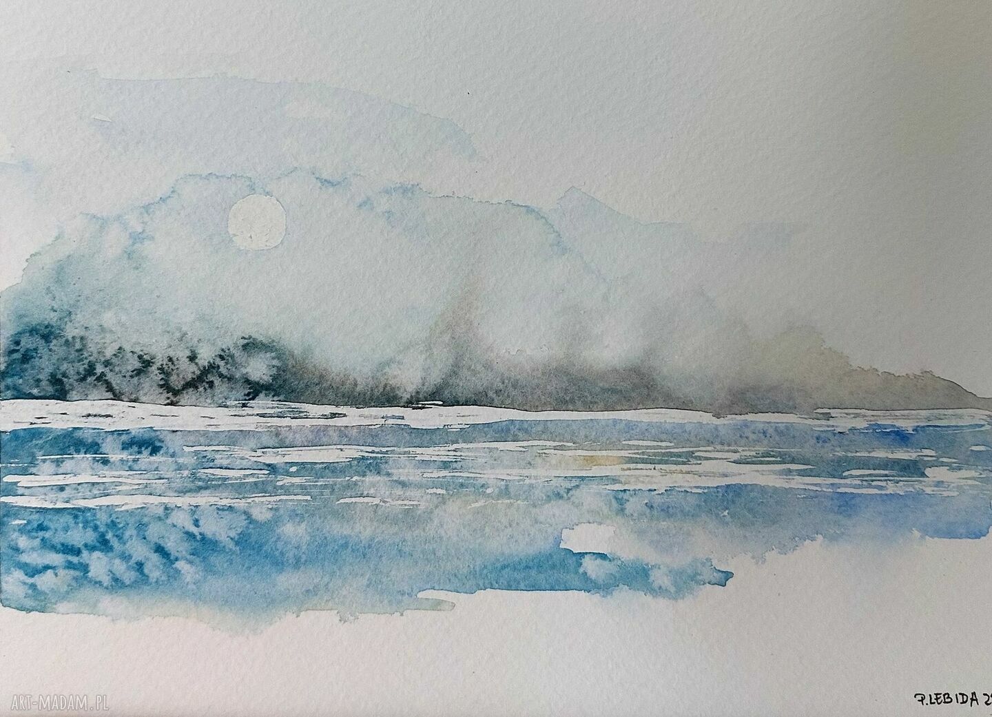 Pejzaż - ręcznie malowana akwarela w formacie A5 (papier 300 g/m2)
