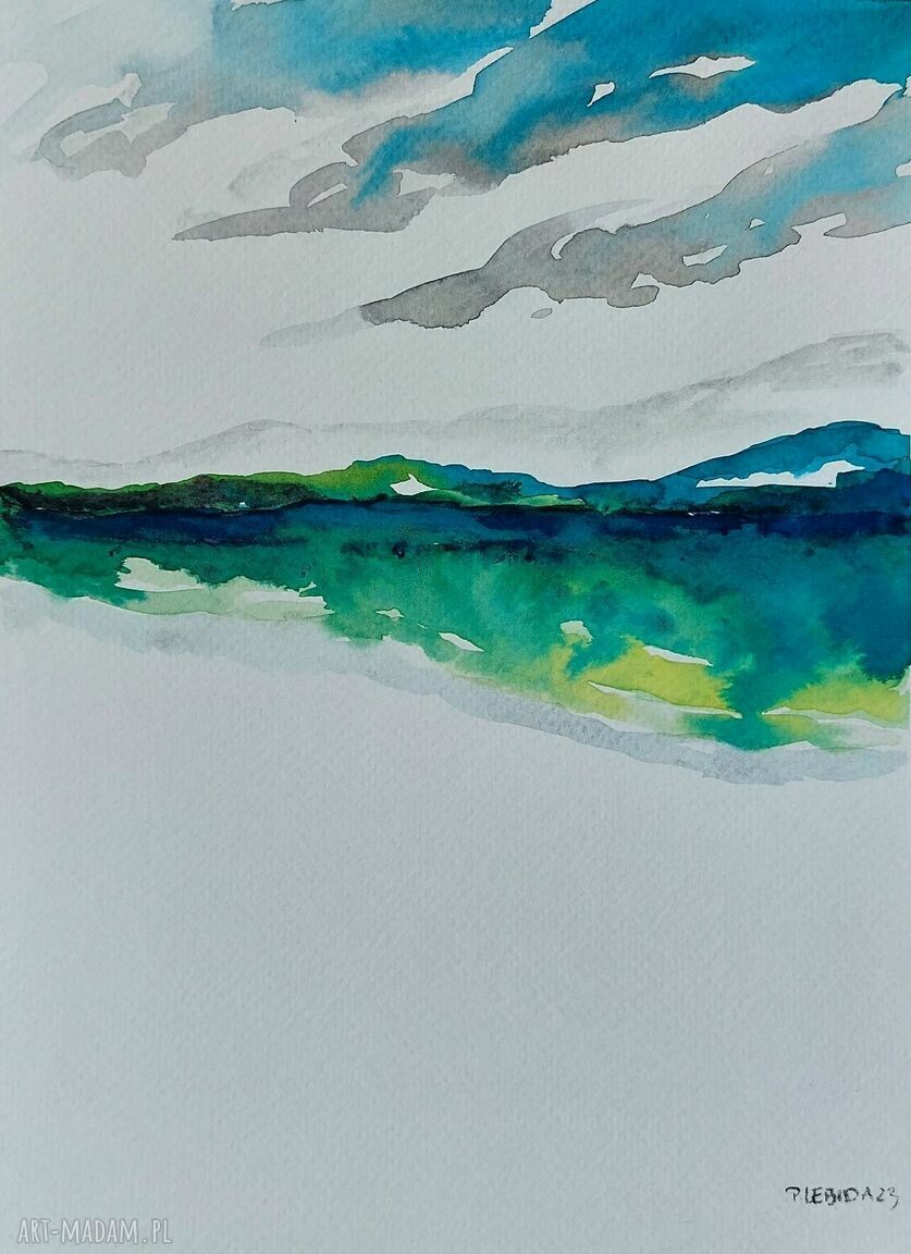 Pejzaż akwarela 18x24 cm - oryginalny obraz na papierze 200 g