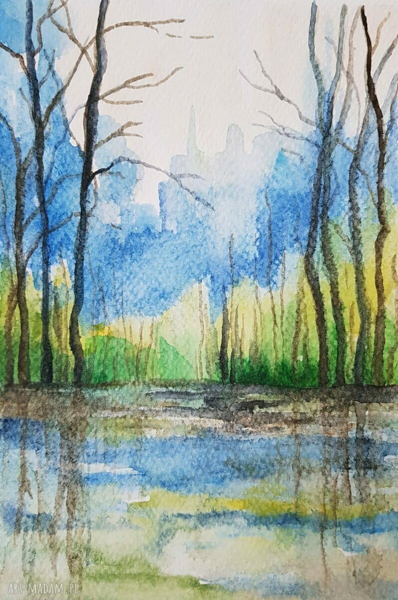 Pejzaż - akwarela w formacie A5 (oryginał)