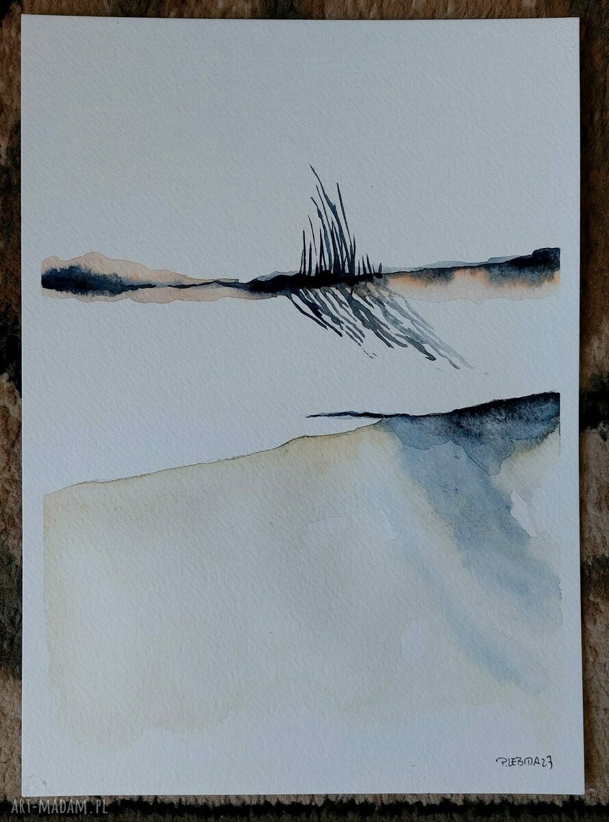 Pejzaż akwarela 18x25 cm - sygnowana autorska praca