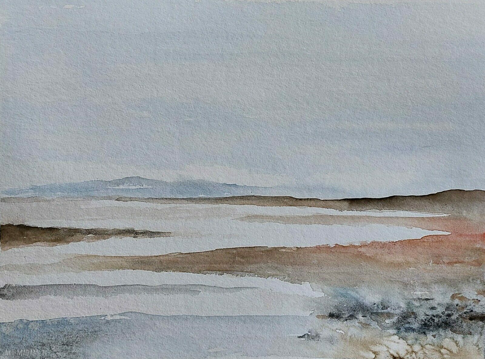Pejzaż - akwarela formatu 24/32 cm (sygnowana, Rembrandt)