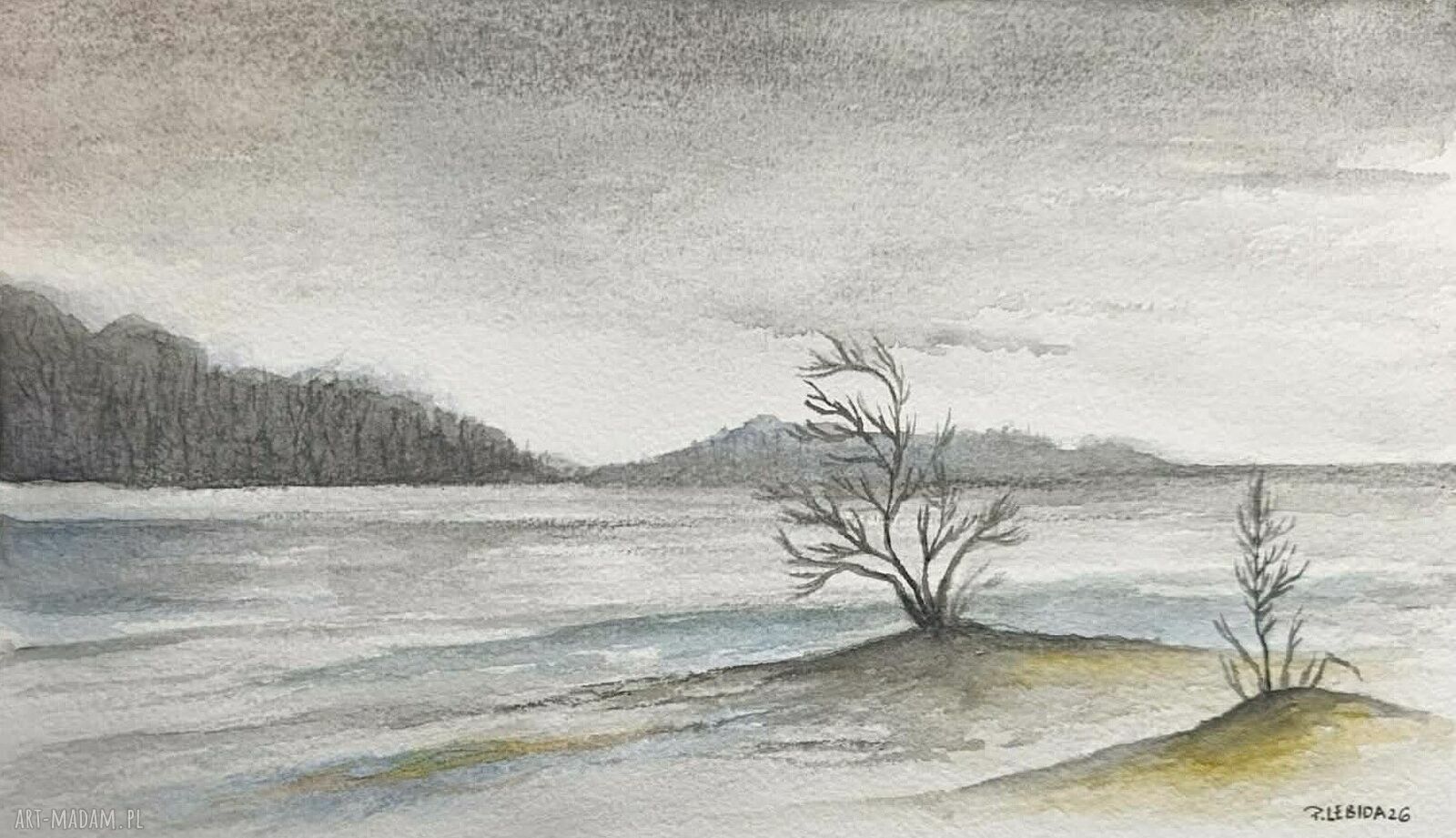 Pejzaż - akwarela 15x25 cm