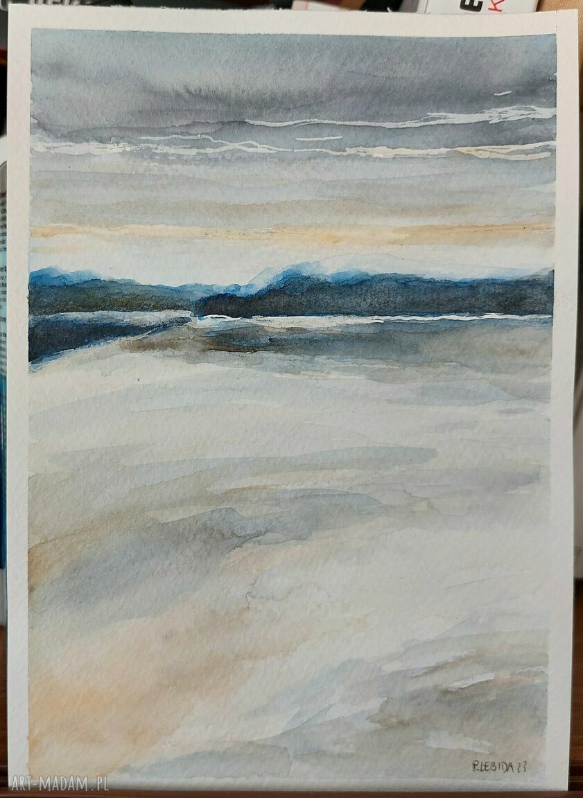 Pejzaż - akwarela formatu A5 (sygnowany, Rembrandt, papier 300 g/m2)