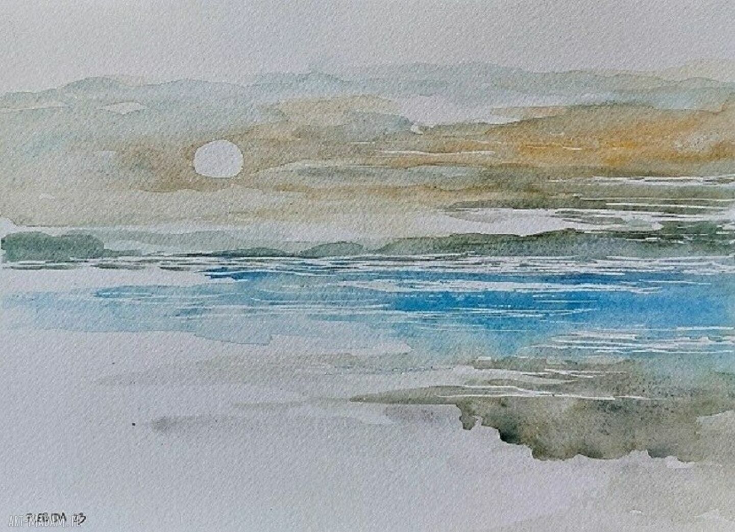 Pejzaż - akwarela 25x18 cm (sygnowana, Rembrandt)