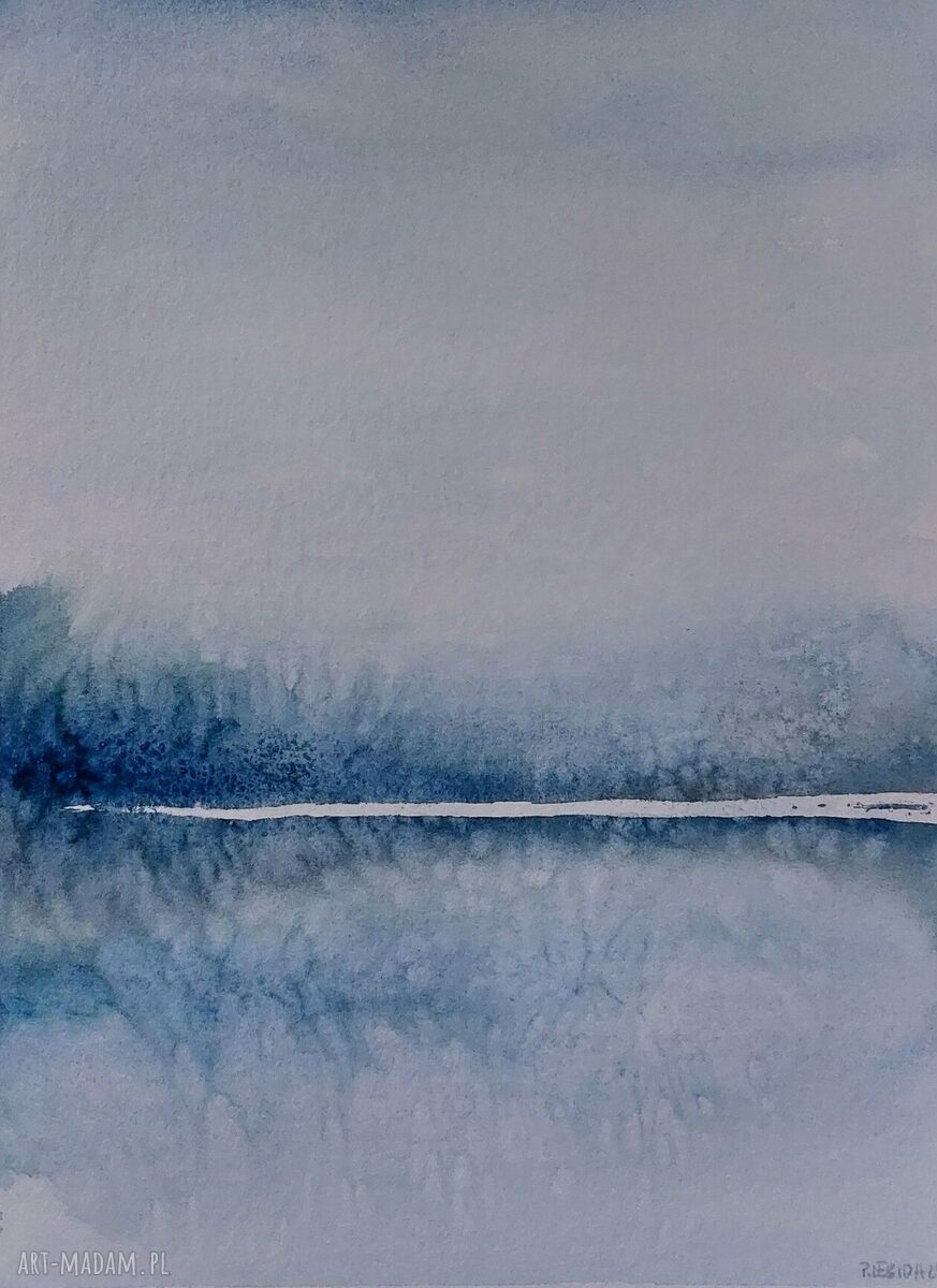 Pejzaż akwarela 32x24 cm - oryginalna, sygnowana praca