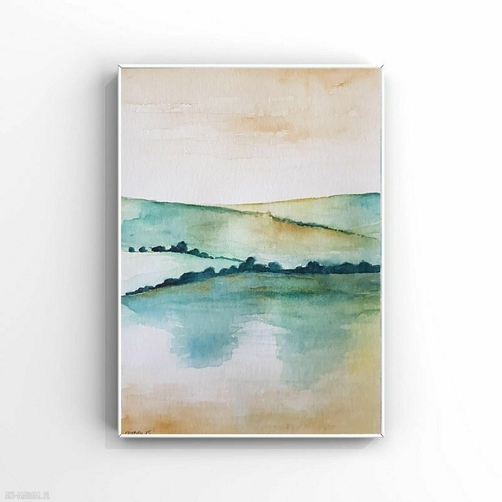 Oryginalna akwarela „Pejzaż” 32 x 24 cm, sygnowana (bez oprawy)