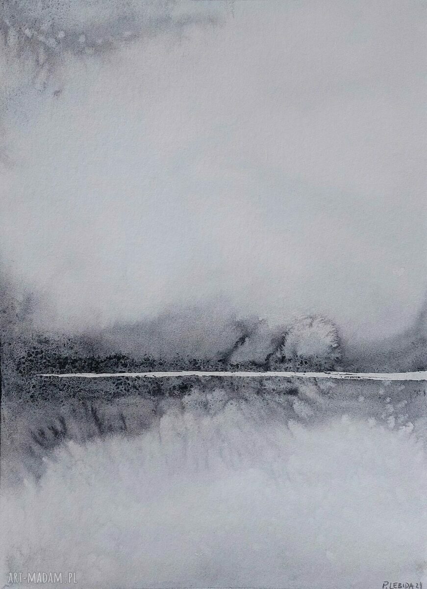 Pejzaż akwarela 32x24 cm - oryginalny, ręcznie malowany obraz (bez oprawy)