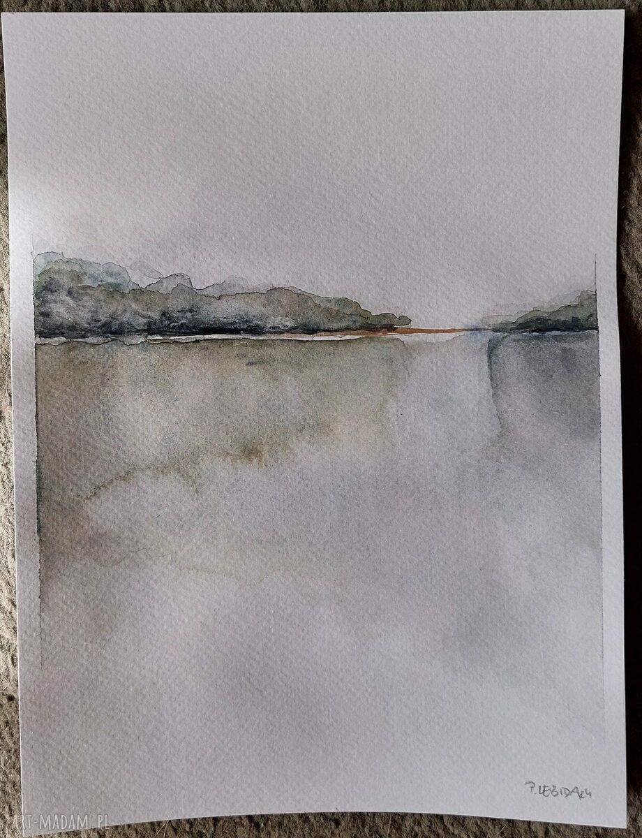 Oryginalny pejzaż akwarela 24 x 18 cm - Paulina Lebida