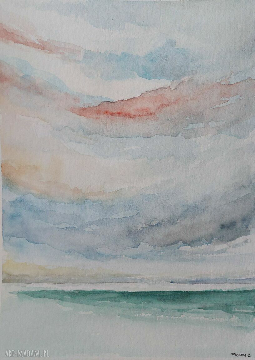 Pejzaż akwarela 24x32 cm - ręcznie malowany