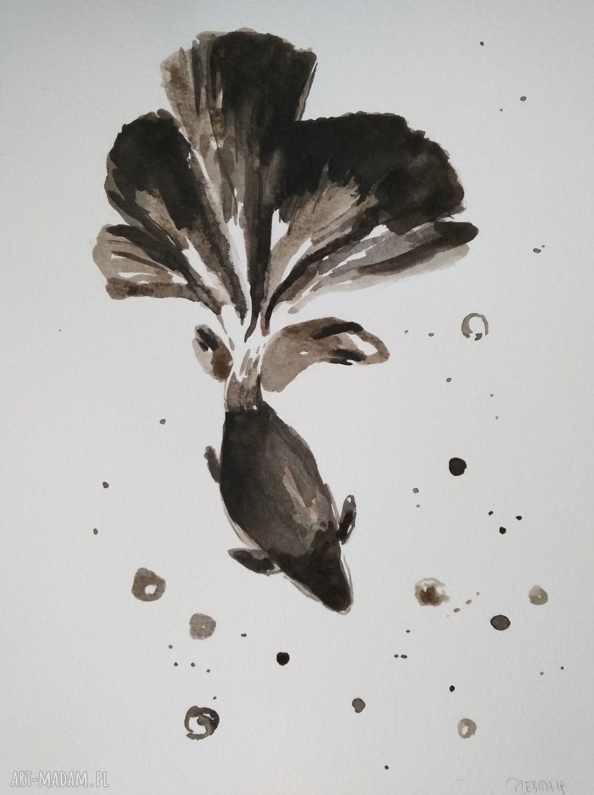 Ryba - obraz akwarelowy Paulina Lebida 21 x 28,2 cm