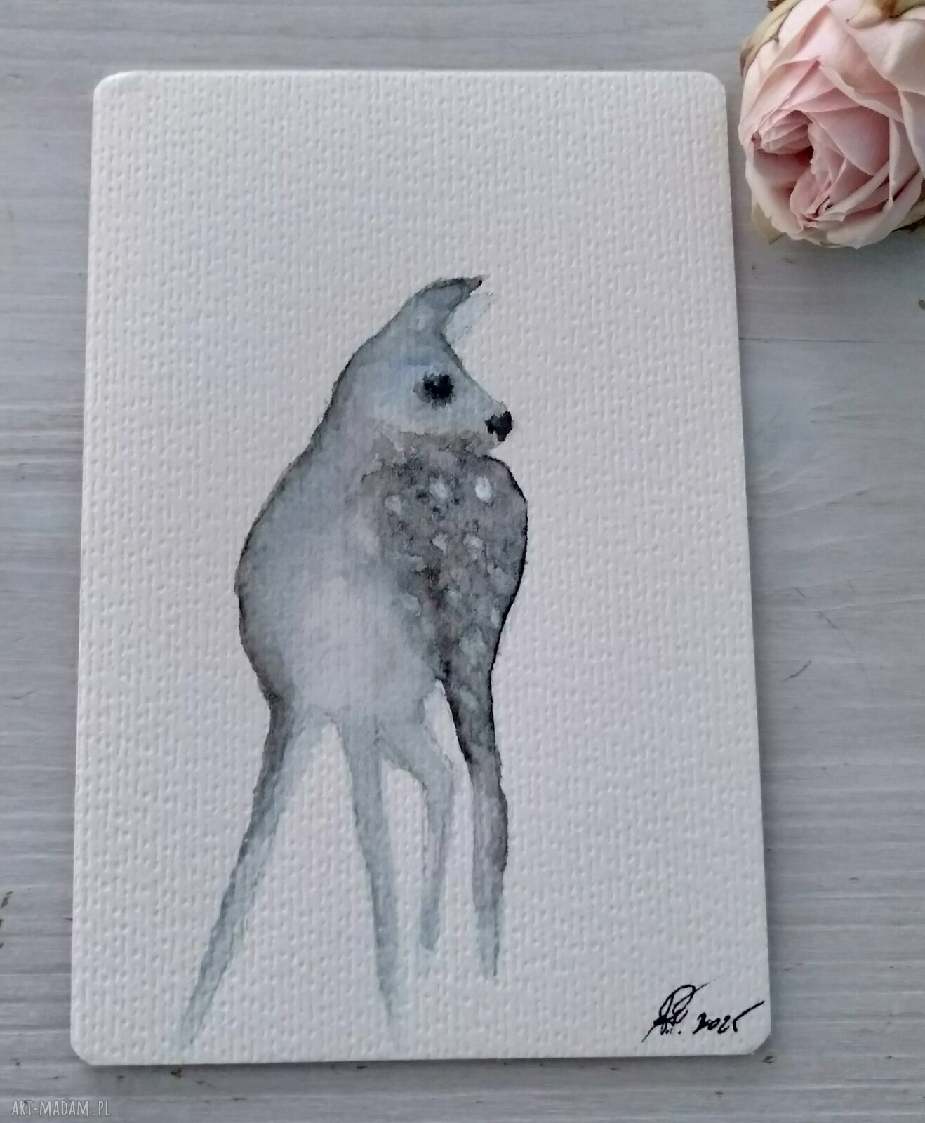 Sarenka. Akwarela - mały obrazek 10 x 15 cm na prezent