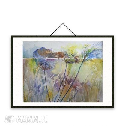 Akwarela z Łąki 18/24 cm - zieleń romantyczna (abstrakcja)