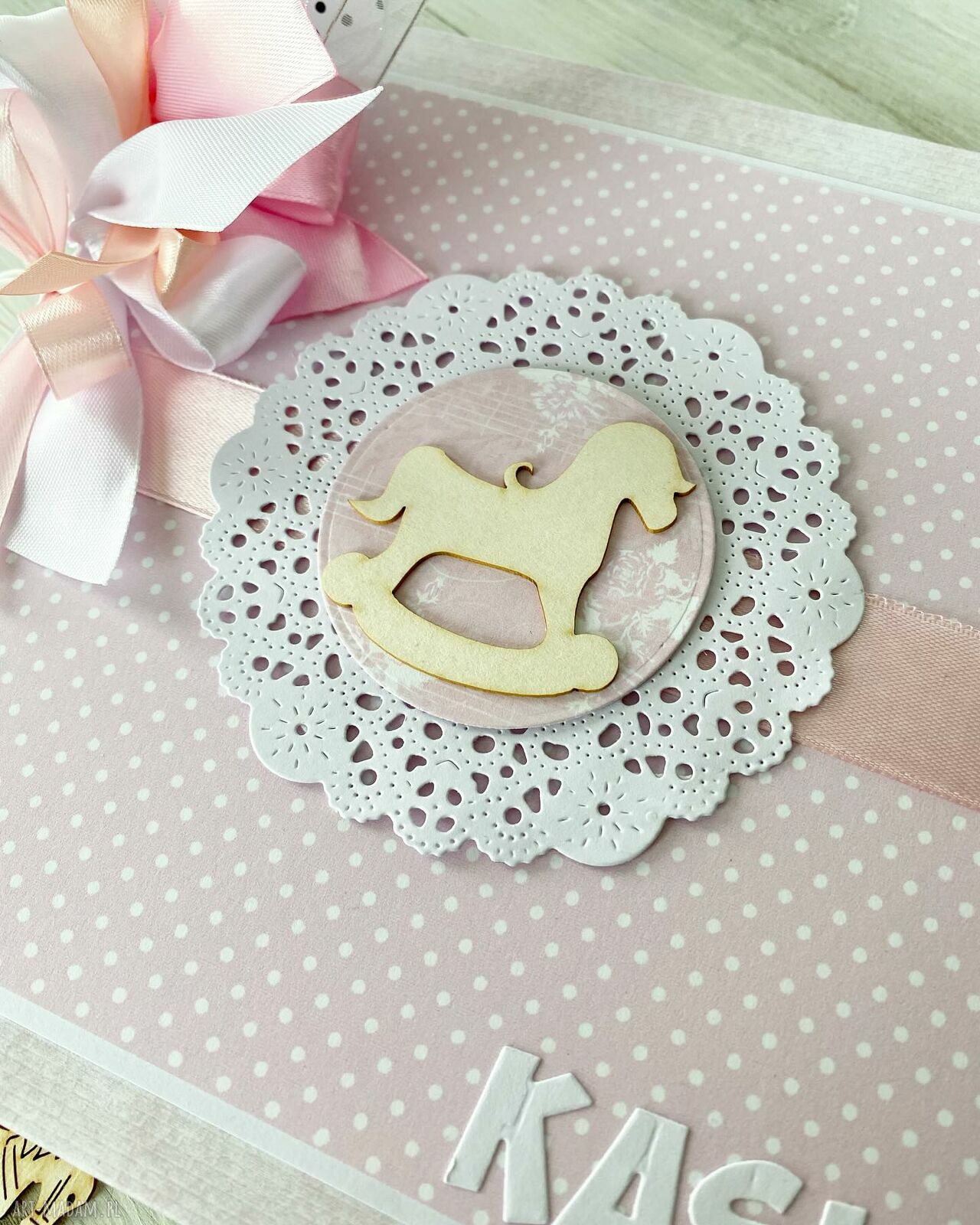 scrapbooking albumy: Album dla dziewczynki chrzest roczek urodziny ręcznie robione