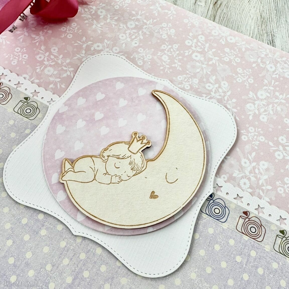 scrapbooking albumy: Album dla dziewczynki ręcznie wykonane