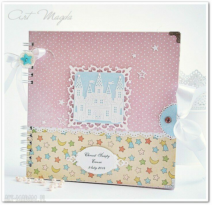 scrapbooking albumy album dla dziewczynki na chrzest