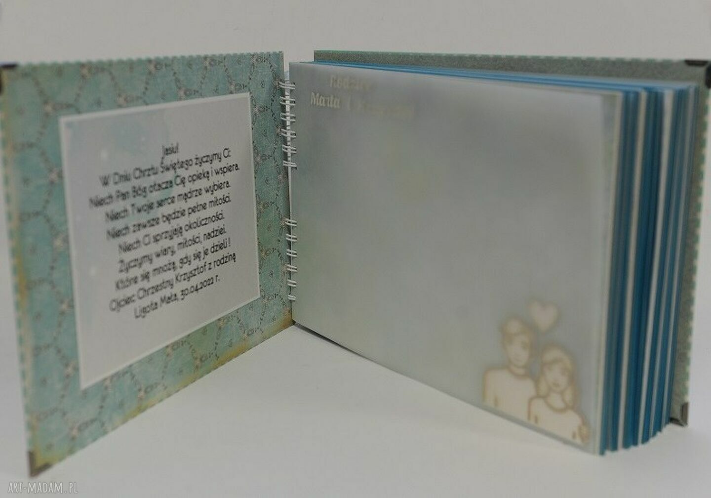 Album na Chrzest Święty dla maluszka - scrapbooking A4 z personalizacją