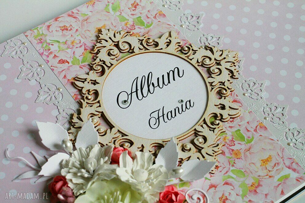 Album scrapbookingowy A4 do samodzielnego wklejania zdjęć - chrzest dziewczynki
