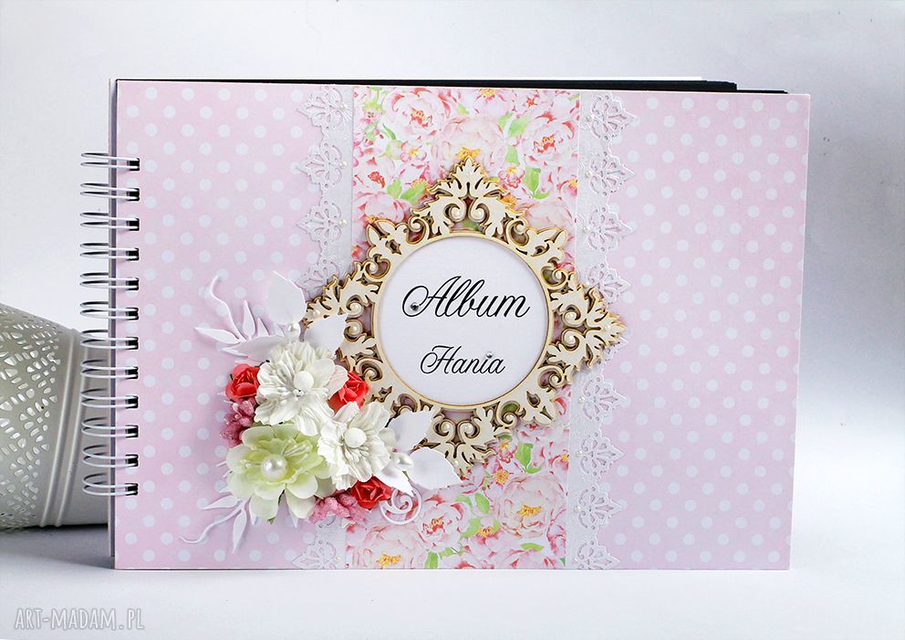 Album scrapbookingowy A4 do samodzielnego wklejania zdjęć - chrzest dziewczynki
