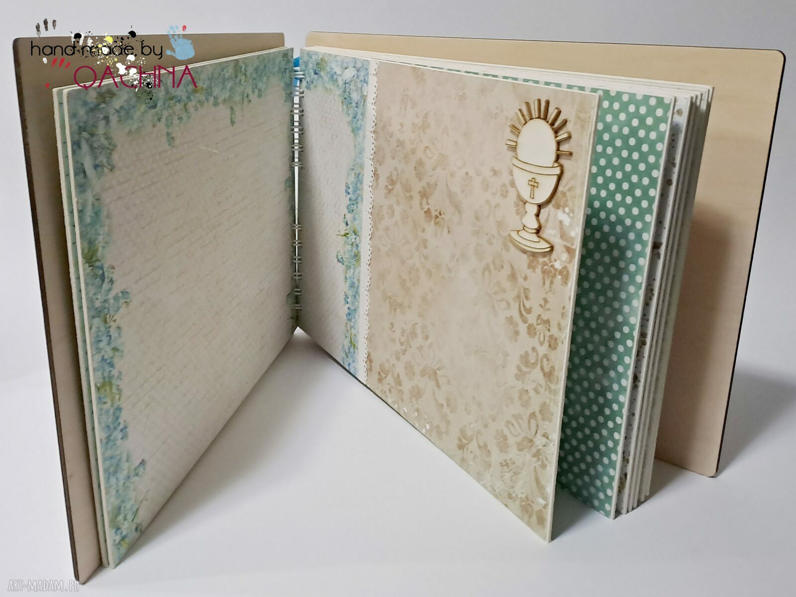Ręcznie robiony album na I Komunię Świętą A4 - scrapbook z efektami 3D