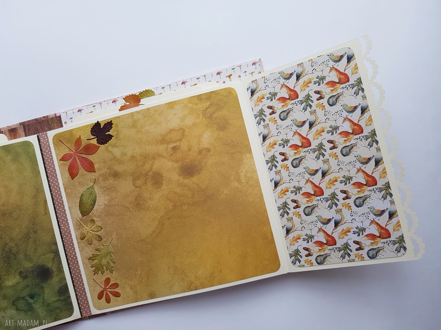 Album jesienny do zdjęć - ręcznie robiony scrapbook z Hidden Hinge
