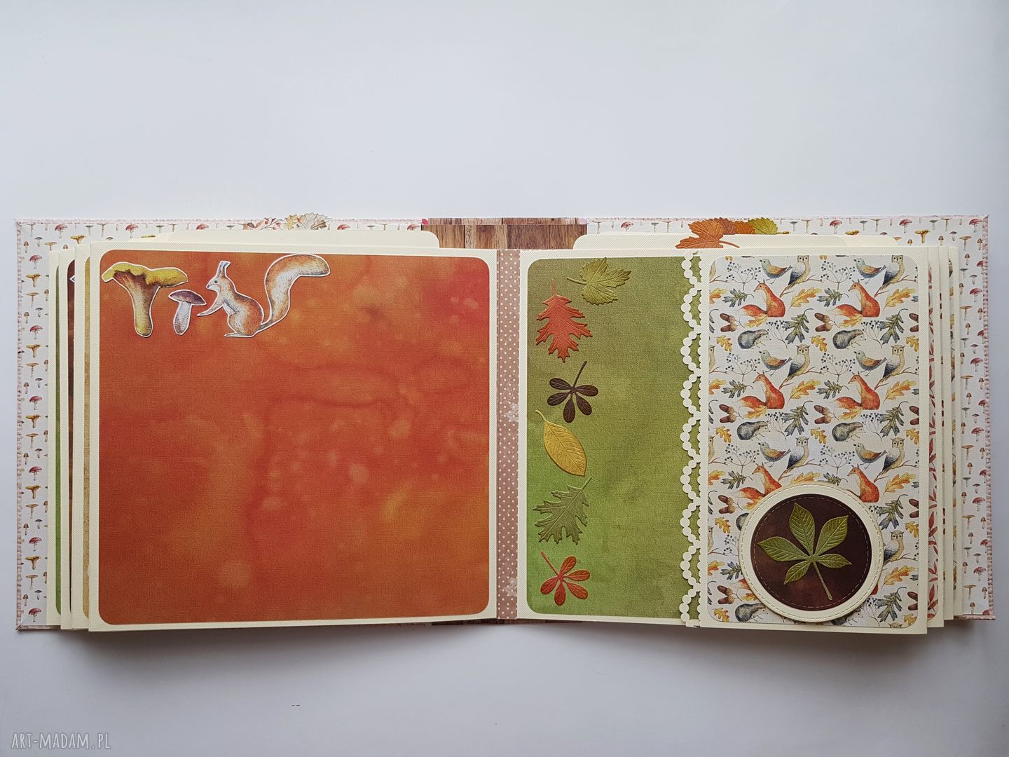 Album jesienny do zdjęć - ręcznie robiony scrapbook z Hidden Hinge
