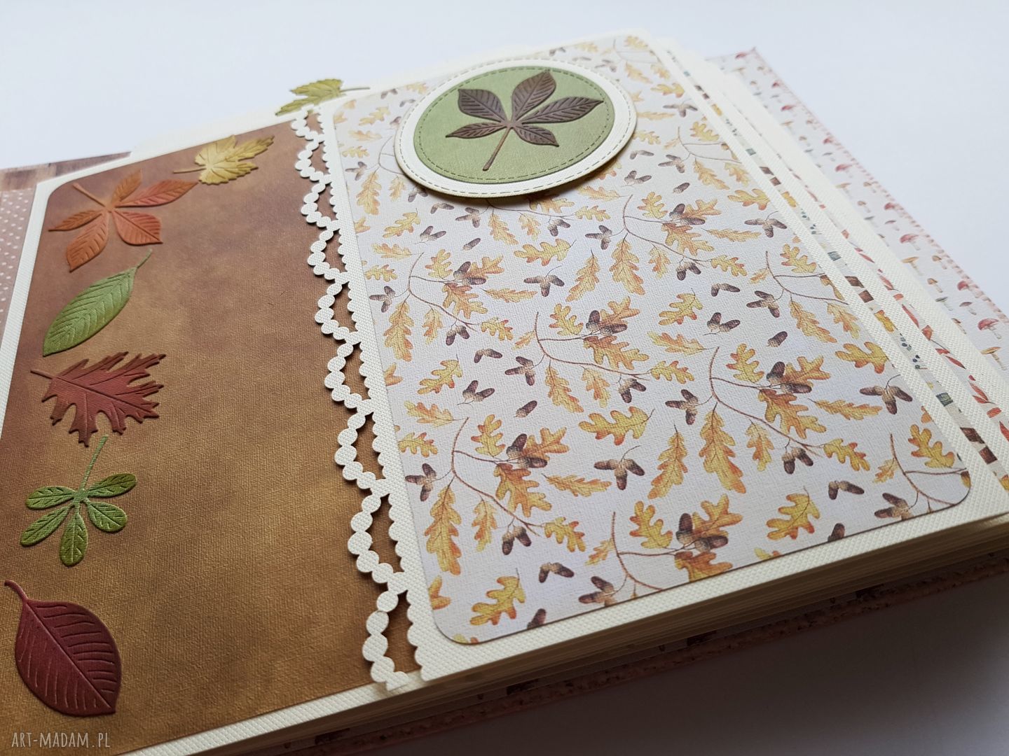 Album jesienny do zdjęć - ręcznie robiony scrapbook z Hidden Hinge