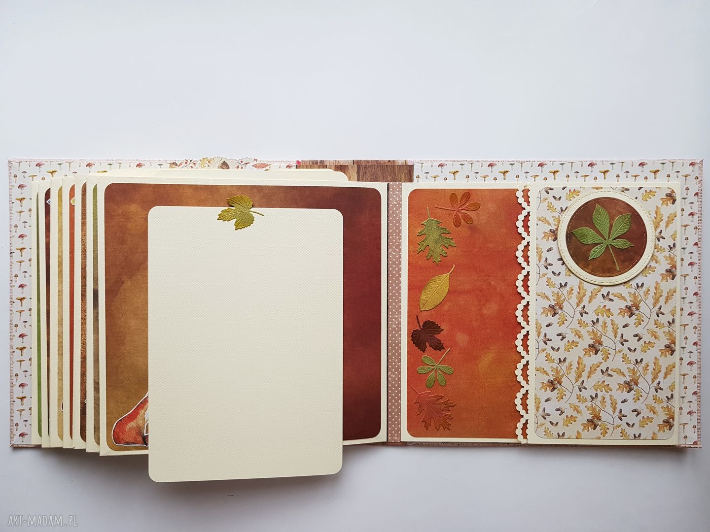 Album jesienny do zdjęć - ręcznie robiony scrapbook z Hidden Hinge