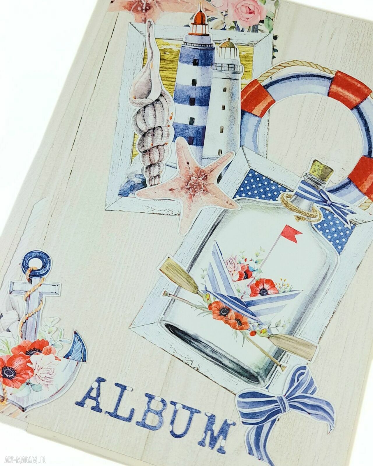 Album morski na zdjęcia 9x13 cm - ręcznie robiony prezent