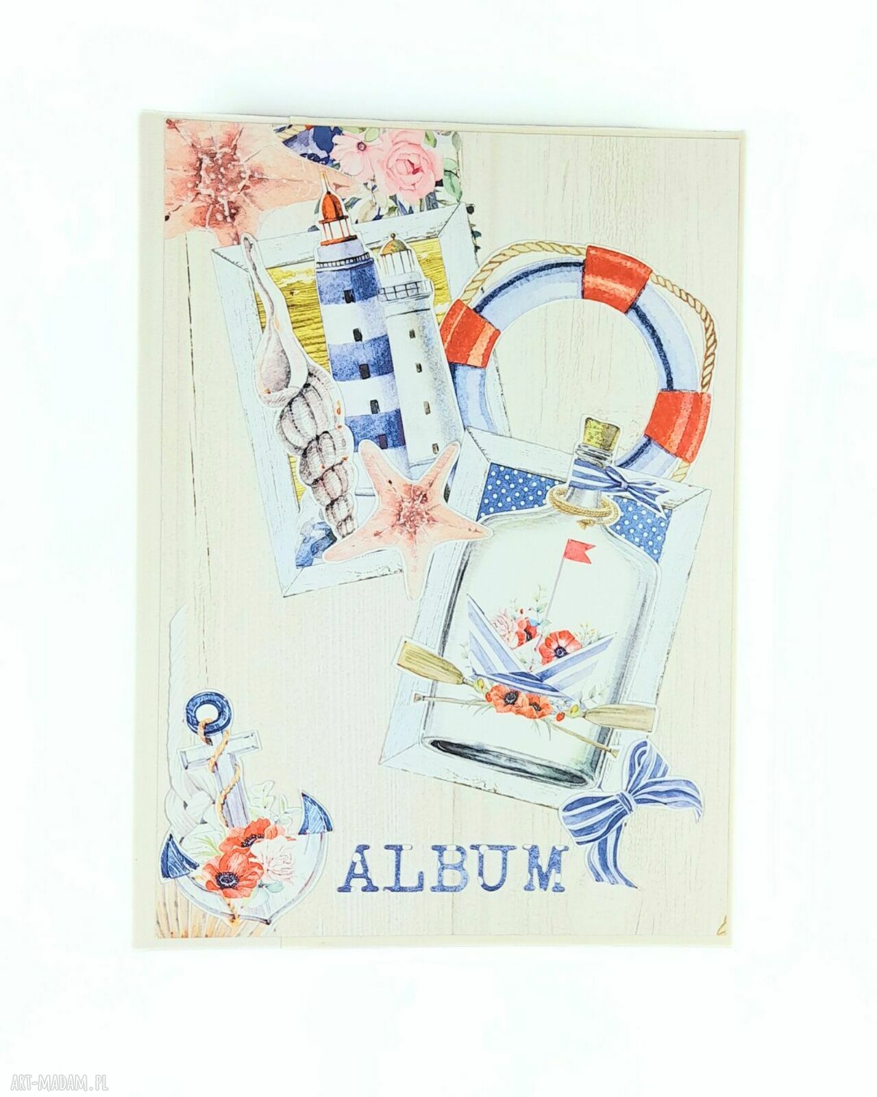 Album morski na zdjęcia 9x13 cm - ręcznie robiony prezent