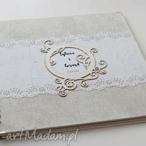 album na ślub - beżowe scrapbooking albumy