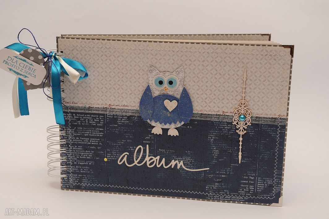 Album na urodzenie dziecka - ręcznie robiony scrapbooking A4 z efektami 3D