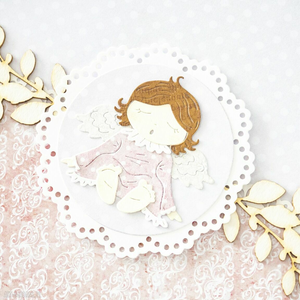 Ręcznie robiony album na zdjęcia dla maluszka A4 - personalizowany scrapbooking