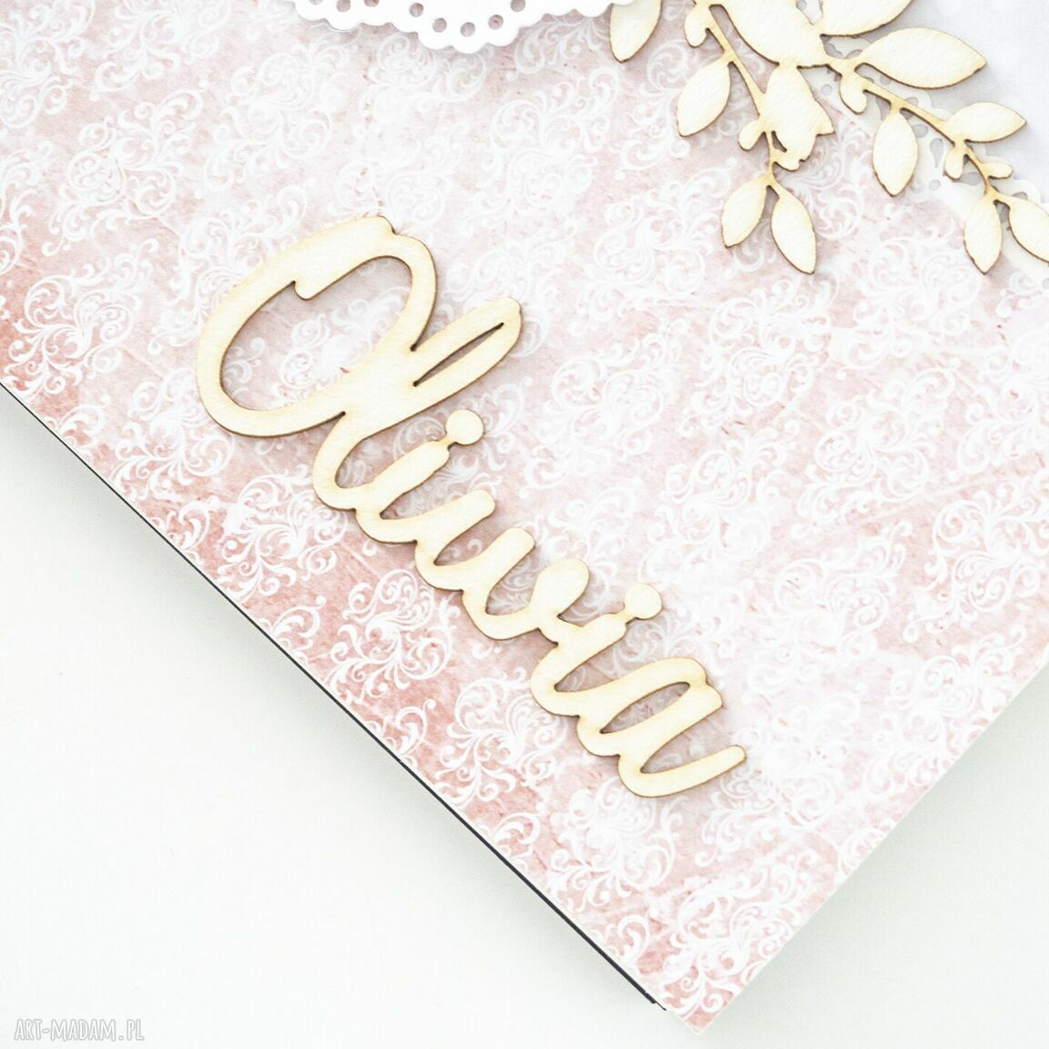 Ręcznie robiony album na zdjęcia dla maluszka A4 - personalizowany scrapbooking