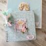 handmade scrapbooking albumy album na zdjęcia w pudełku prezent na chrzest roczek urodziny