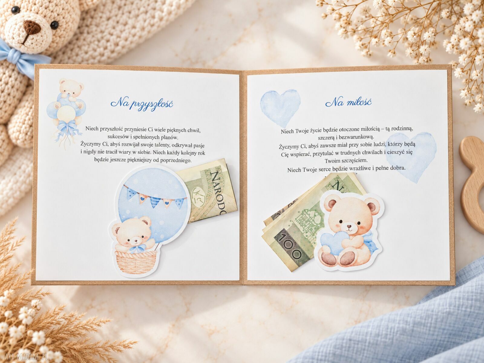 Personalizowany album na narodziny dziecka zamiast koperty
