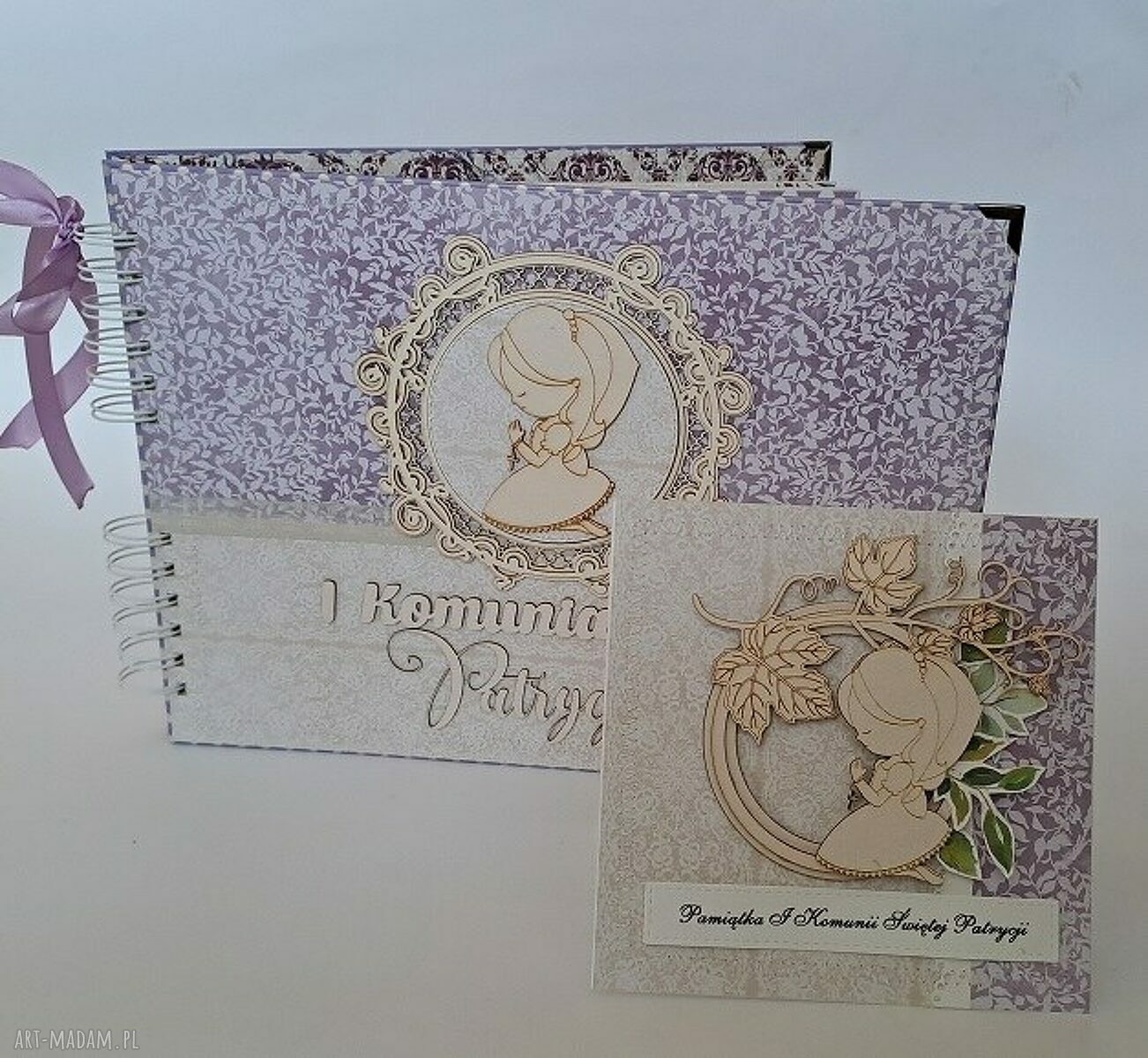 Album na I Komunię Świętą - scrapbooking A4 z efektami 3D personalizacja