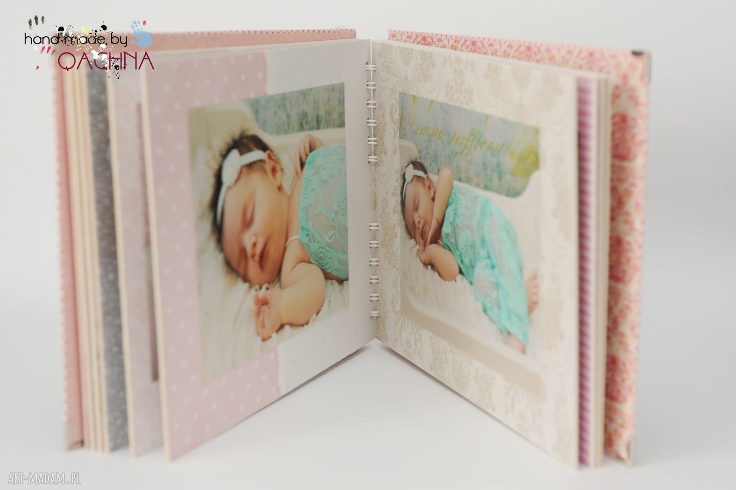 Podziękowania dla rodziców chrzestnych - komplet 2 albumów scrapbooking na chrzest