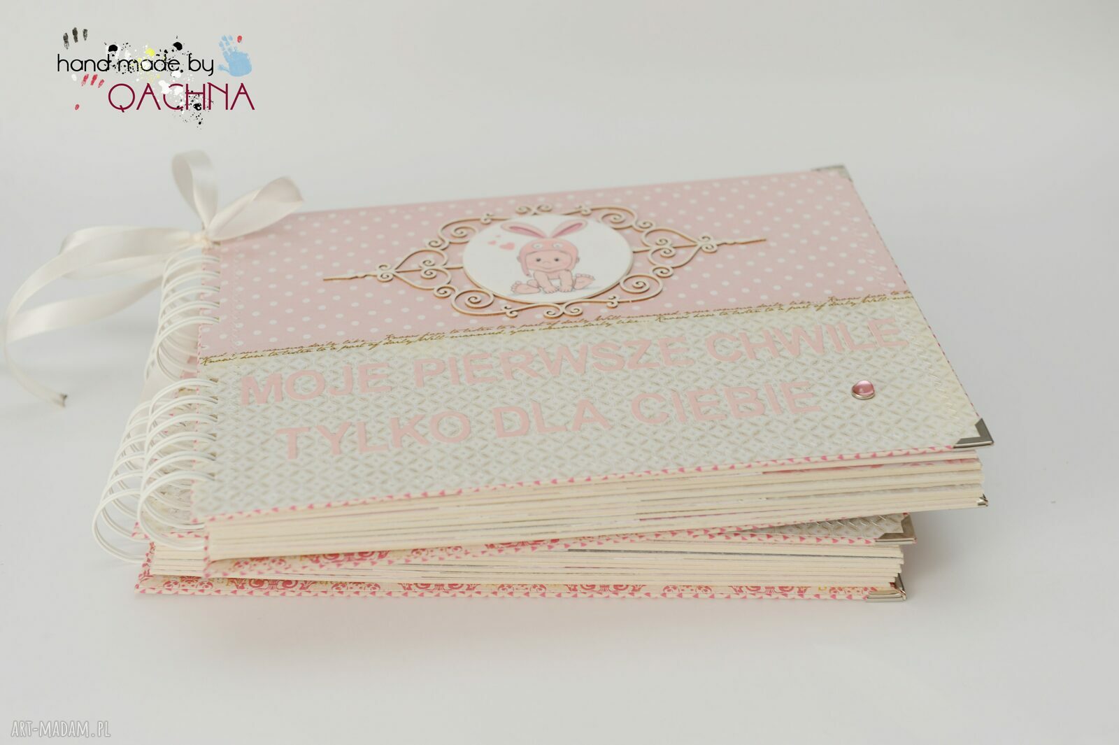 Podziękowania dla rodziców chrzestnych - komplet 2 albumów scrapbooking na chrzest