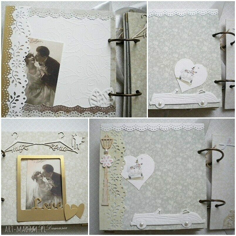 Album ślubny retro 15x15 cm z kieszonkami na zdjęcia
