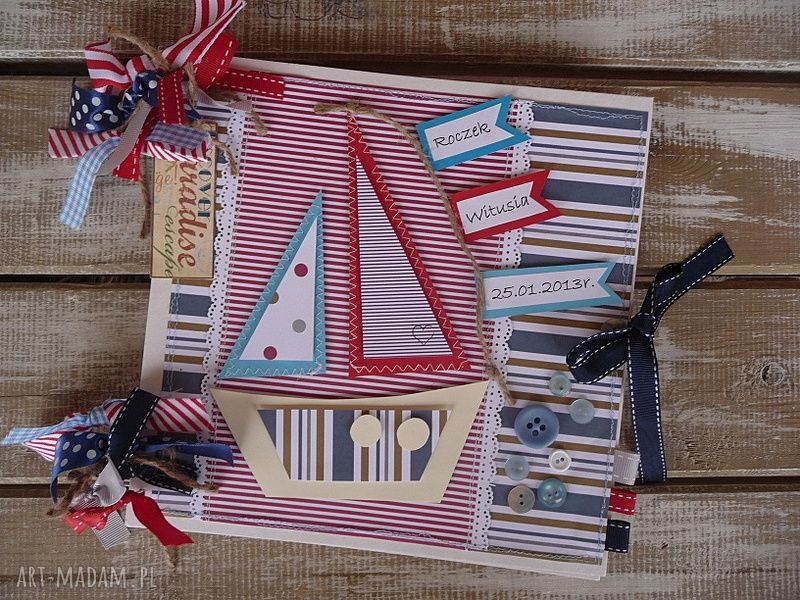 Album scrapbooking Styl Mare (25x25 cm) - pastelowy, ręcznie robiony