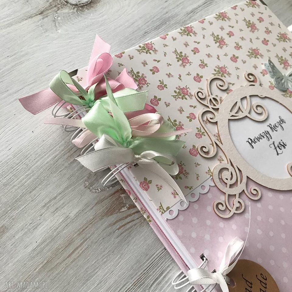 scrapbooking albumy: Album w pudełku urodziny roczek chrzest Ręcznie wykonane