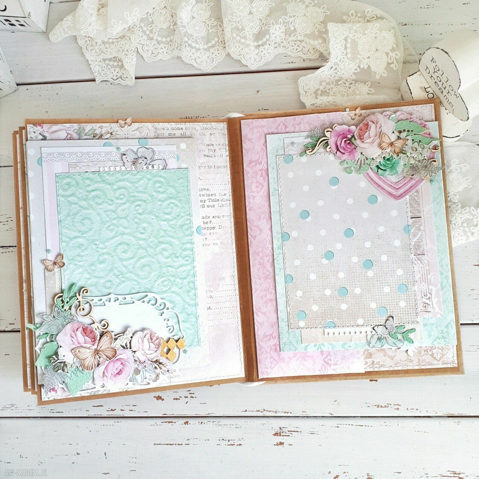 Album scrapbookingowy na zdjęcia - ręcznie robiona pamiątka