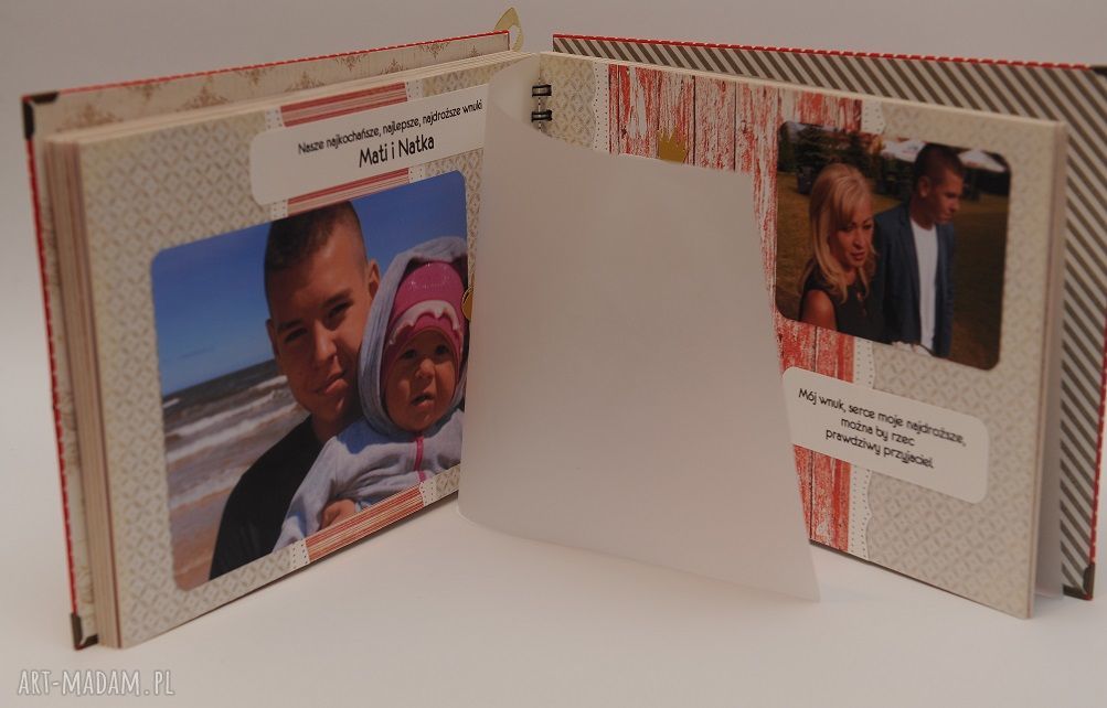 Album scrapbooking A4 z pergaminowymi przekładkami - ręcznie robiony