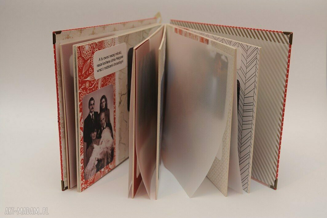 Album scrapbooking A4 z pergaminowymi przekładkami - ręcznie robiony