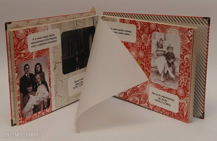 Album scrapbooking A4 z pergaminowymi przekładkami - ręcznie robiony